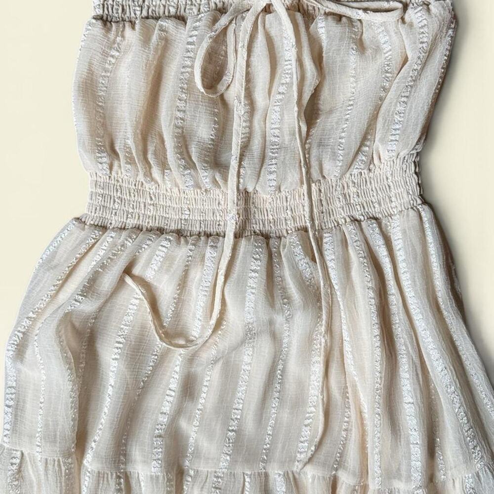 Cream strapless maxi dress with